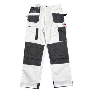 AXUS Work Wear Painter Carpenter Double Knee Cargo White Pants Mens 32x30 Medium